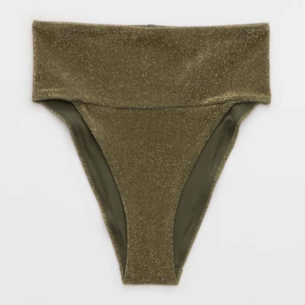 Aerie Gold High-Waisted Bikini Bottom